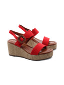 Sandalo zeppa vegan con plateau donna