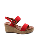 Sandalo zeppa vegan con plateau donna