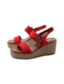 Sandalo zeppa vegan con plateau donna