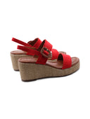 Sandalo zeppa vegan con plateau donna