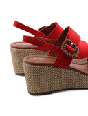 Sandalo zeppa vegan con plateau donna