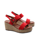 Sandalo zeppa vegan con plateau donna