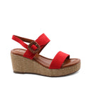 Sandalo zeppa vegan con plateau donna