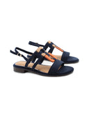Sandalo vegan in tessuto da donna