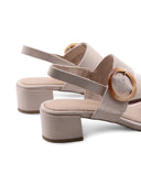 Sandalo vegan con tacco a blocco donna