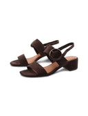 Sandalo vegan con tacco a blocco donna