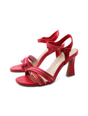 Sandalo vegan metallizzato da donna