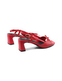 Sandalo in pelle con fiocchetto donna