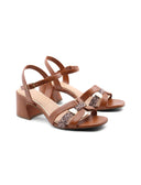 Sandalo vegan con inserto animalier