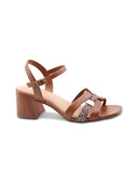 Sandalo vegan con inserto animalier