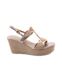Sandalo con zeppa e plateau da donna
