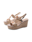 Sandalo con zeppa e plateau da donna