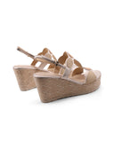 Sandalo con zeppa e plateau da donna
