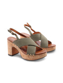 Sandalo con tacco e plateau da donna