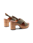 Sandalo con tacco e plateau da donna