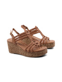 Sandalo con zeppa e plateau da donna