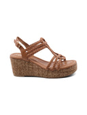 Sandalo con zeppa e plateau da donna