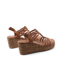 Sandalo con zeppa e plateau da donna