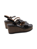 Sandalo vegan con zeppa e plateau donna