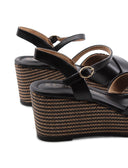 Sandalo vegan con zeppa e plateau donna