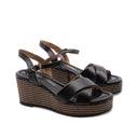 Sandalo vegan con zeppa e plateau donna