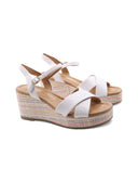 Sandalo vegan con zeppa e plateau donna