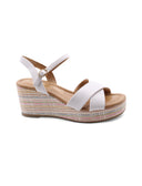 Sandalo vegan con zeppa e plateau donna