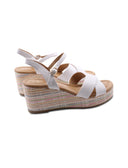 Sandalo vegan con zeppa e plateau donna