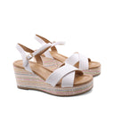 Sandalo vegan con zeppa e plateau donna