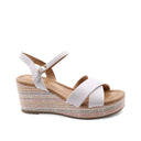 Sandalo vegan con zeppa e plateau donna