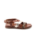 Sandalo flat in vera pelle da donna