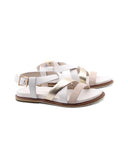 Sandalo flat in vera pelle da donna