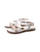 Sandalo flat in vera pelle da donna