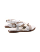 Sandalo flat in vera pelle da donna