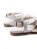 Sandalo flat in vera pelle da donna