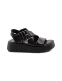 Sandalo animalier con suola platform