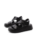 Sandalo animalier con suola platform