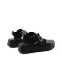 Sandalo animalier con suola platform