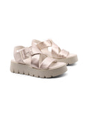 Sandalo animalier con suola platform