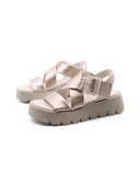 Sandalo animalier con suola platform