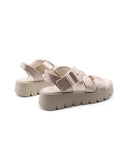 Sandalo animalier con suola platform