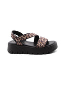 Sandalo animalier con suola platform