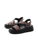 Sandalo animalier con suola platform
