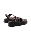 Sandalo animalier con suola platform