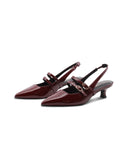 Décolleté slingback vegan in vernice