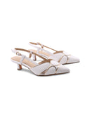 Décolleté slingback kitten heels vegan