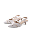Décolleté slingback kitten heels vegan