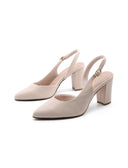 Décolleté slingback in pelle con fibbia