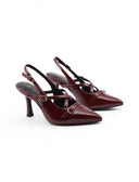 Decolletté slingback in vernice donna