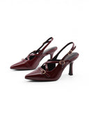Decolletté slingback in vernice donna